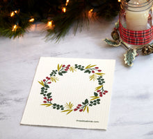 Three Bluebirds Swedish Dishcloths - Winter Wreath 