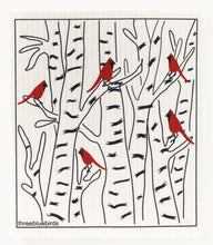 Three Bluebirds Swedish Dishcloths - Winter Cardinals 