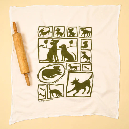 Kei and Molly Flour Sack Dish Towel - Dogs