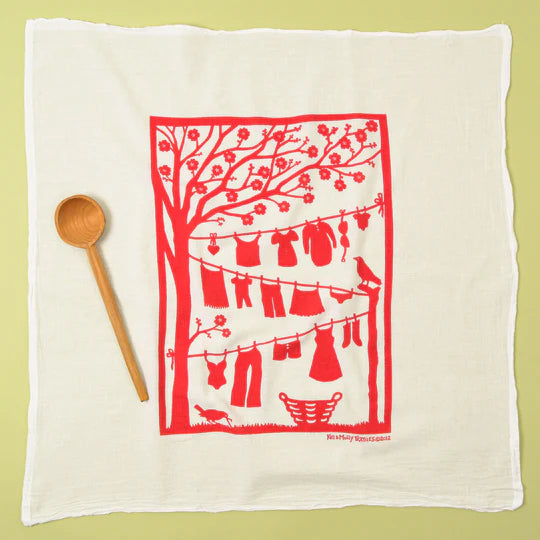 Kei and Molly Flour Sack Dishtowel - Laundry Line