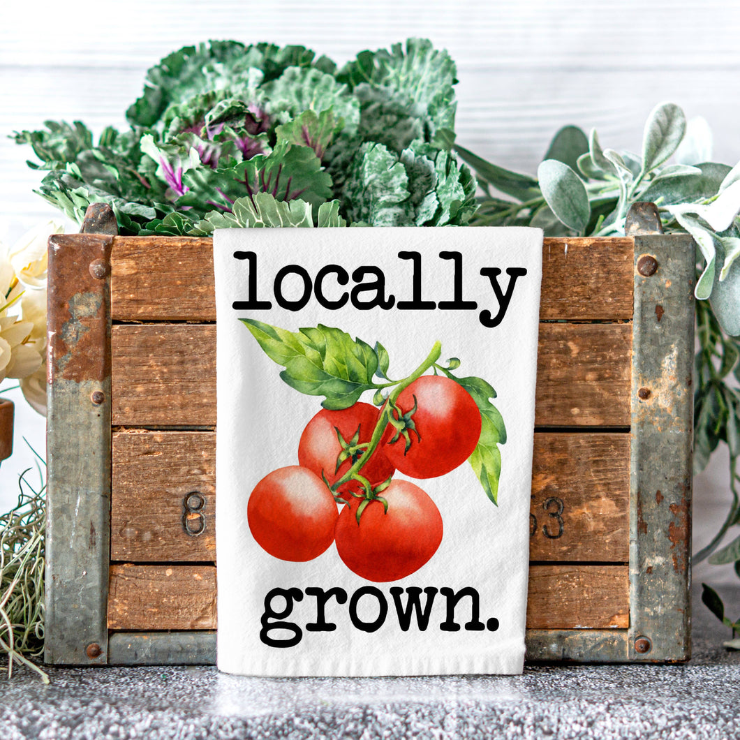 Love You a Latte Shop - Locally Grown Tomatoes Kitchen Towel