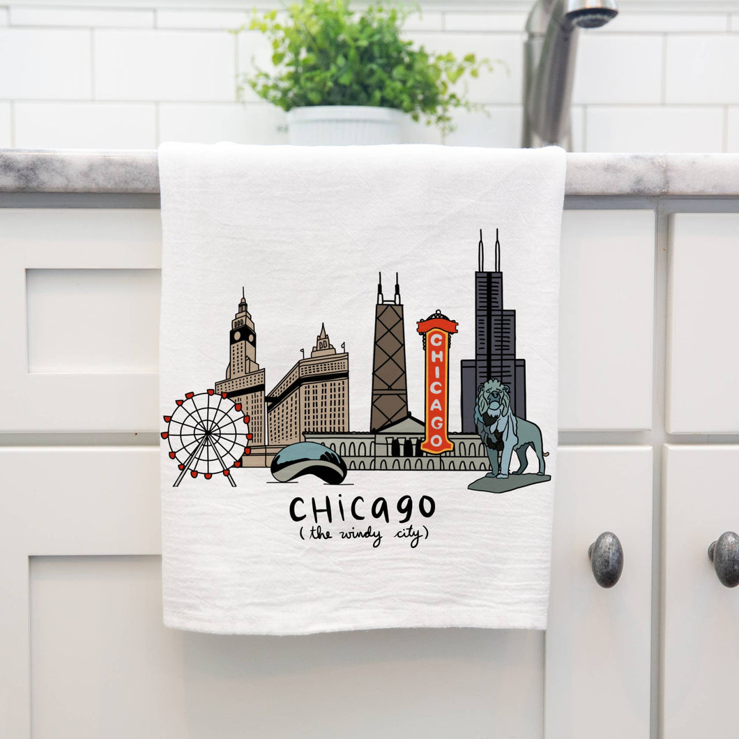 Love You a Latte Shop - Chicago the Windy City Kitchen Towel