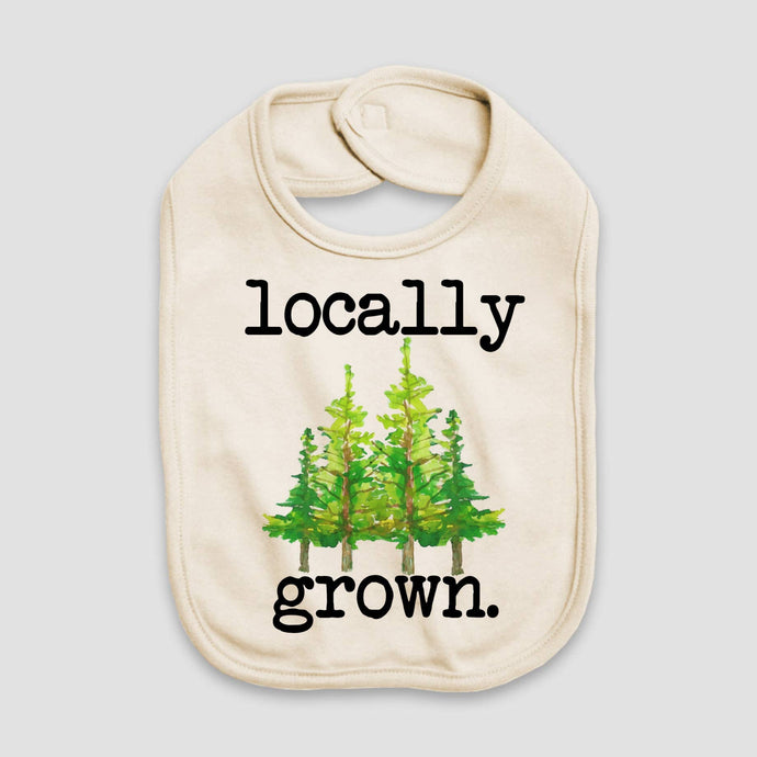 Love You a Latte - Locally Grown Pine Trees Natural Color Baby Bib