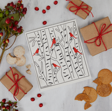 Three Bluebirds Swedish Dishcloths - Winter Cardinals 