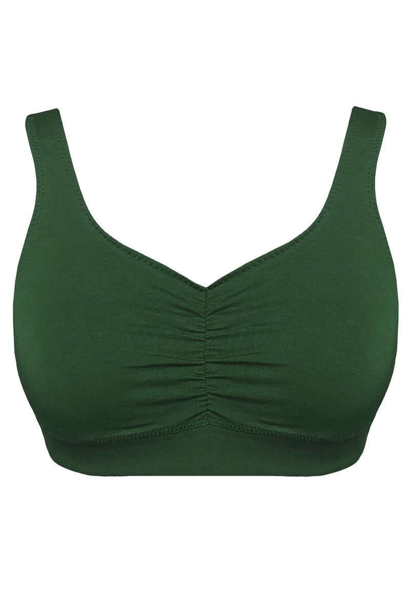 Buy lady Lyka Medium Impact Cotton Padded Sports Bra - Green at Rs