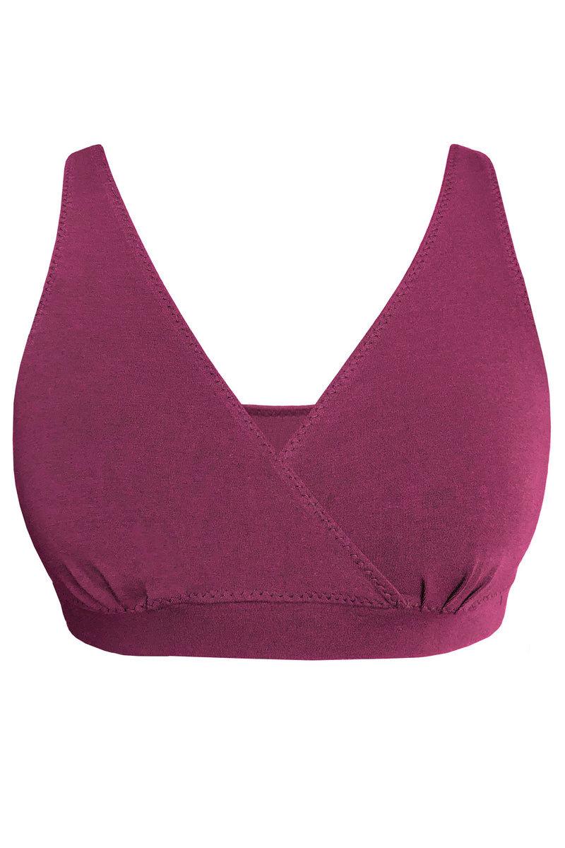 Non-wired organic cotton triangle bra with removable pads